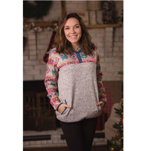 Simply Southern Women's Aztec Crab Pull Over Sweater Fleece Small NWOT - Picture 2 of 10